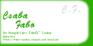 csaba fabo business card